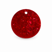 Hondentag rond rood met glitter