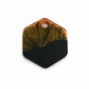 Hondentag Hexagon zwart met metallic