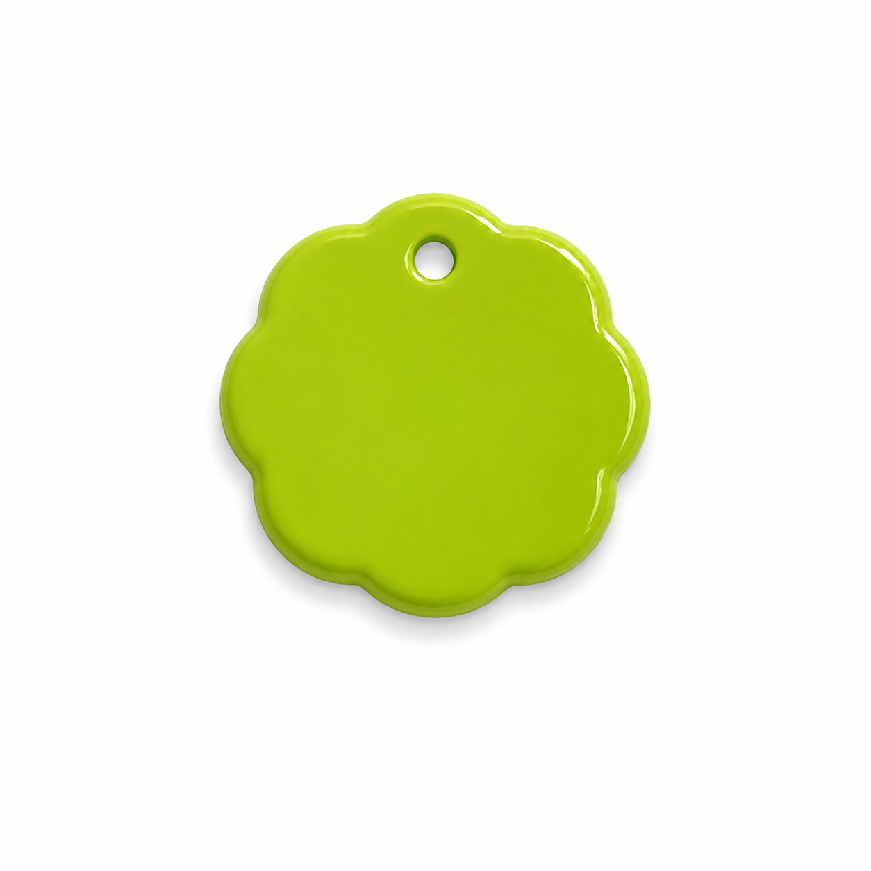 Hondentag lime green daisy bloem