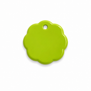 Hondentag lime green daisy bloem