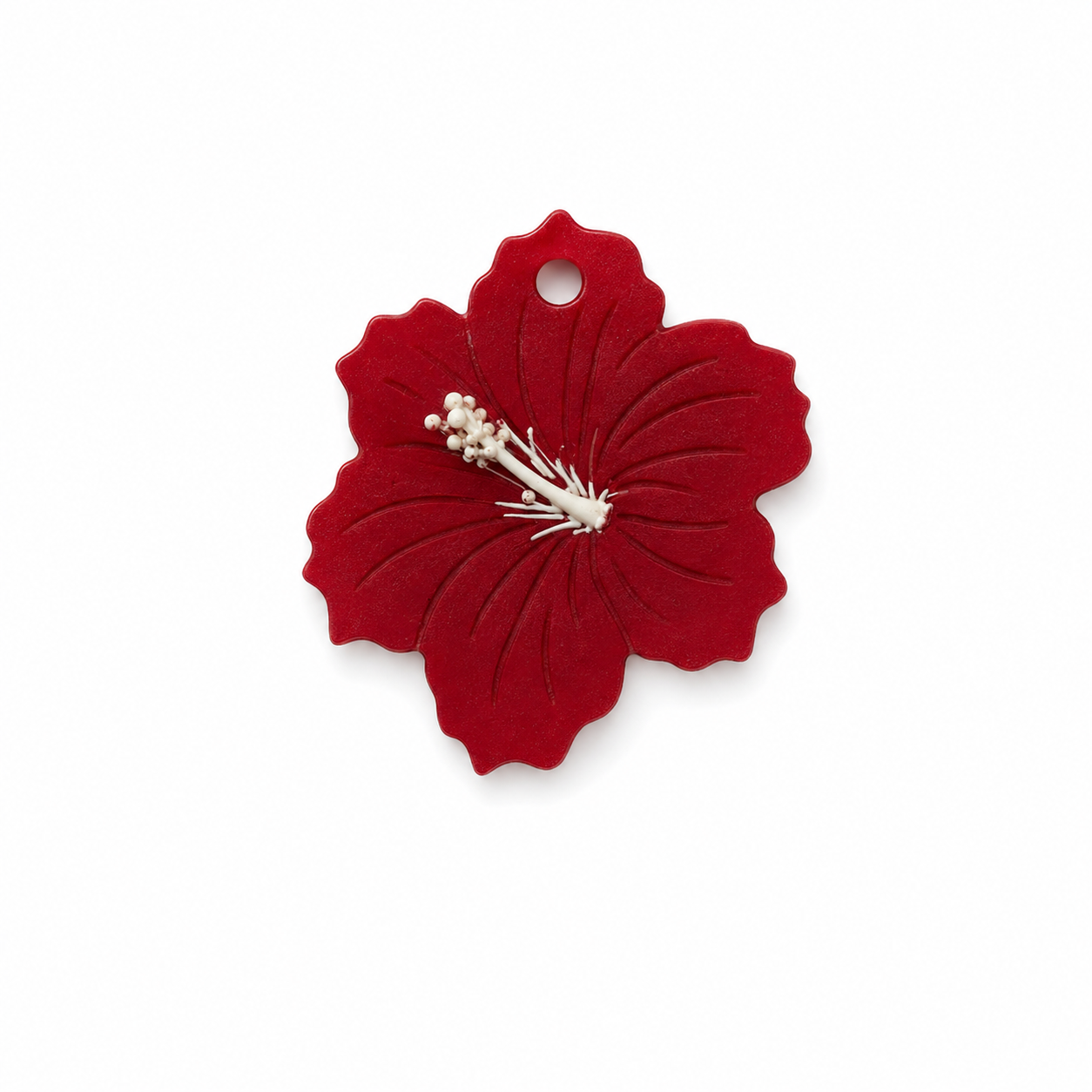 Hondentag bordeaux rood hawaii bloem