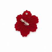 Hondentag bordeaux rood hawaii bloem