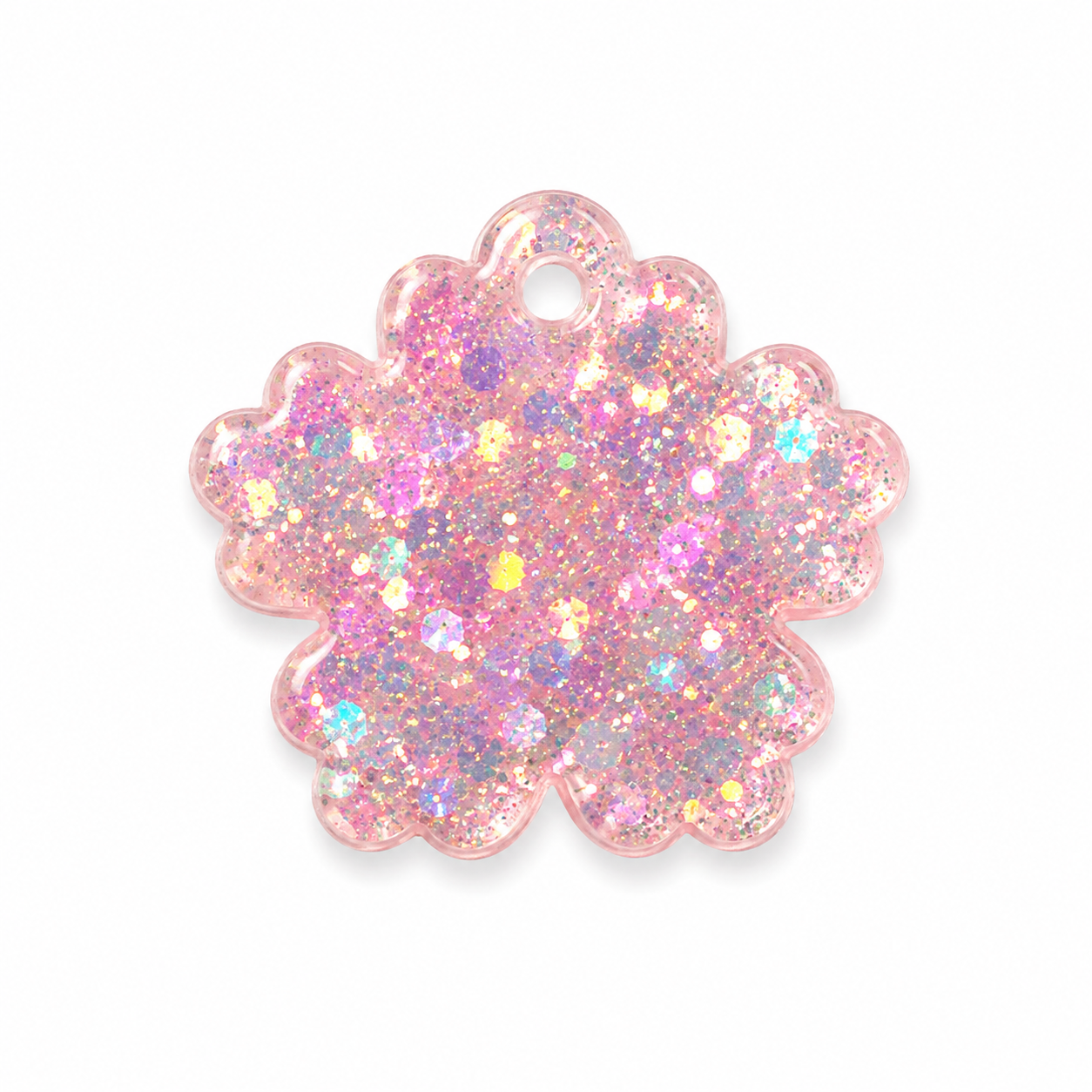 Hondentag pink rainbow sparkle sneeuwvlokje bloem