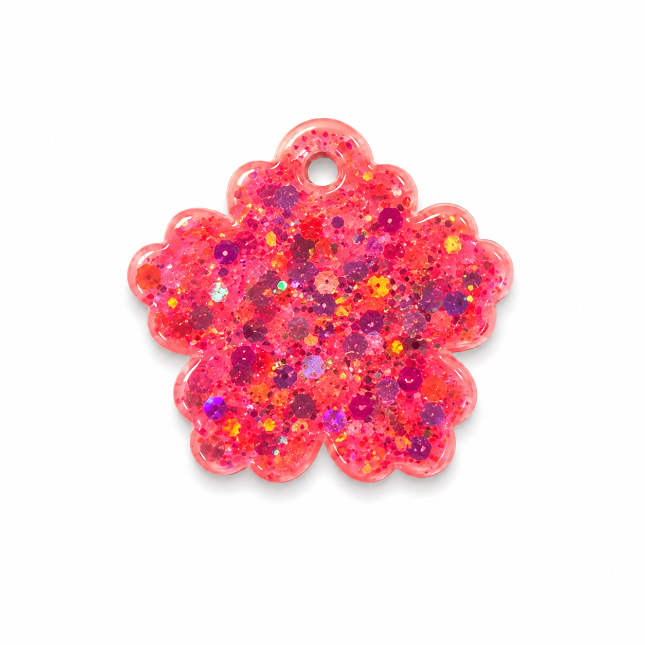 Hondentag light pink sparkle sneeuwvlokje bloem