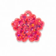 Hondentag light pink sparkle sneeuwvlokje bloem