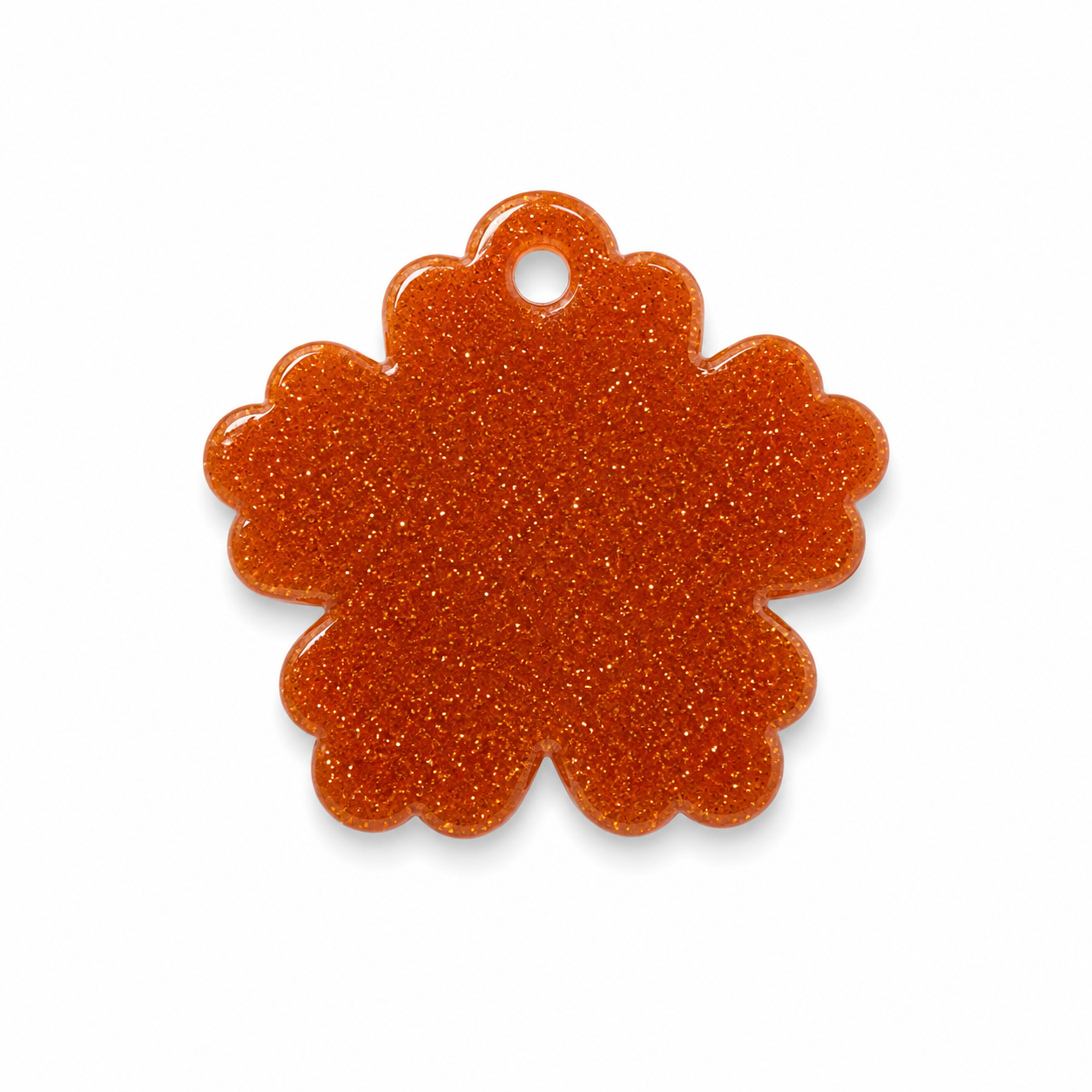 Hondentag oranje glitter sneeuwvlokje bloem