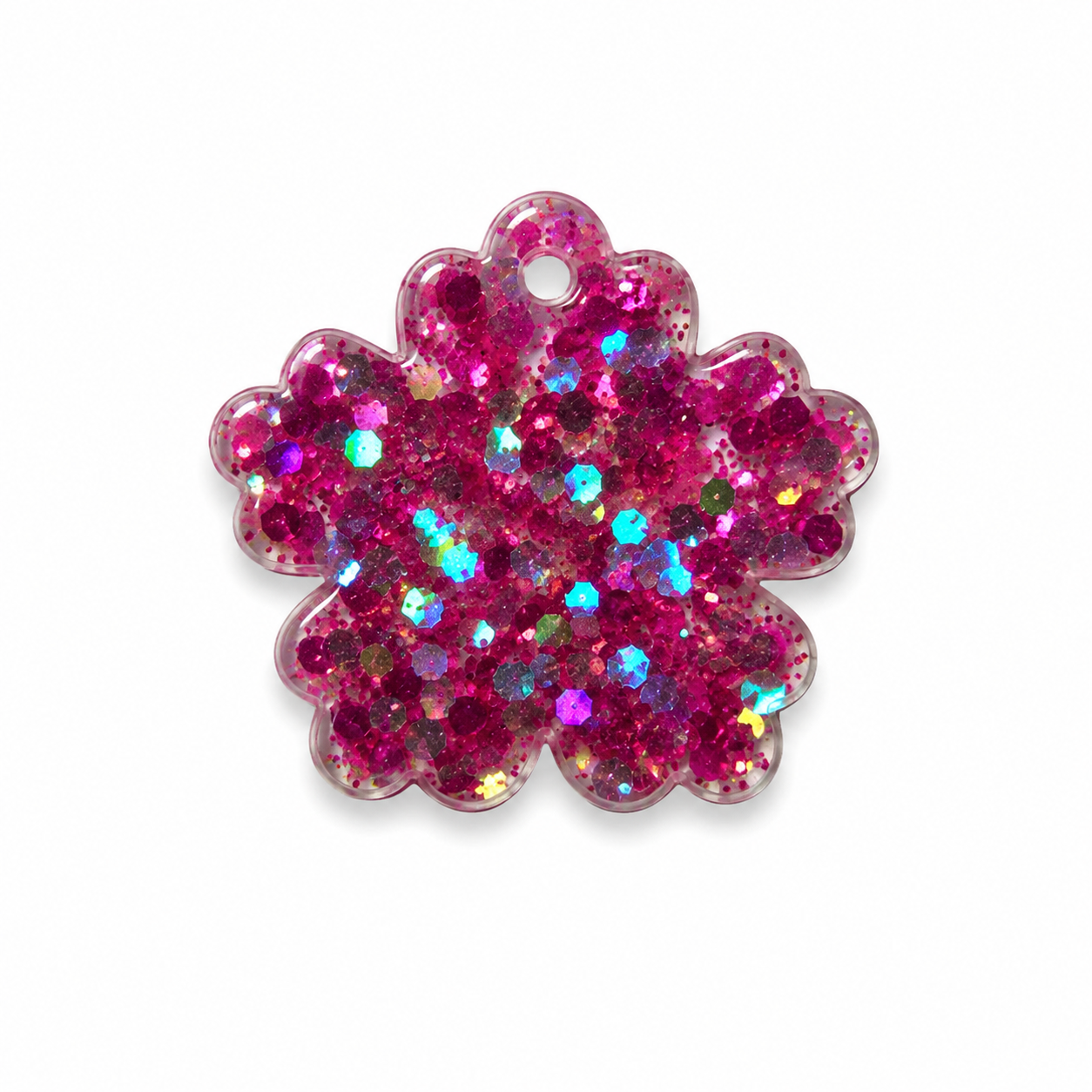 Hondentag pink sparkle sneeuwvlokje bloem