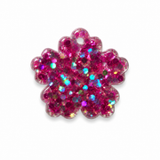 Hondentag pink sparkle sneeuwvlokje bloem