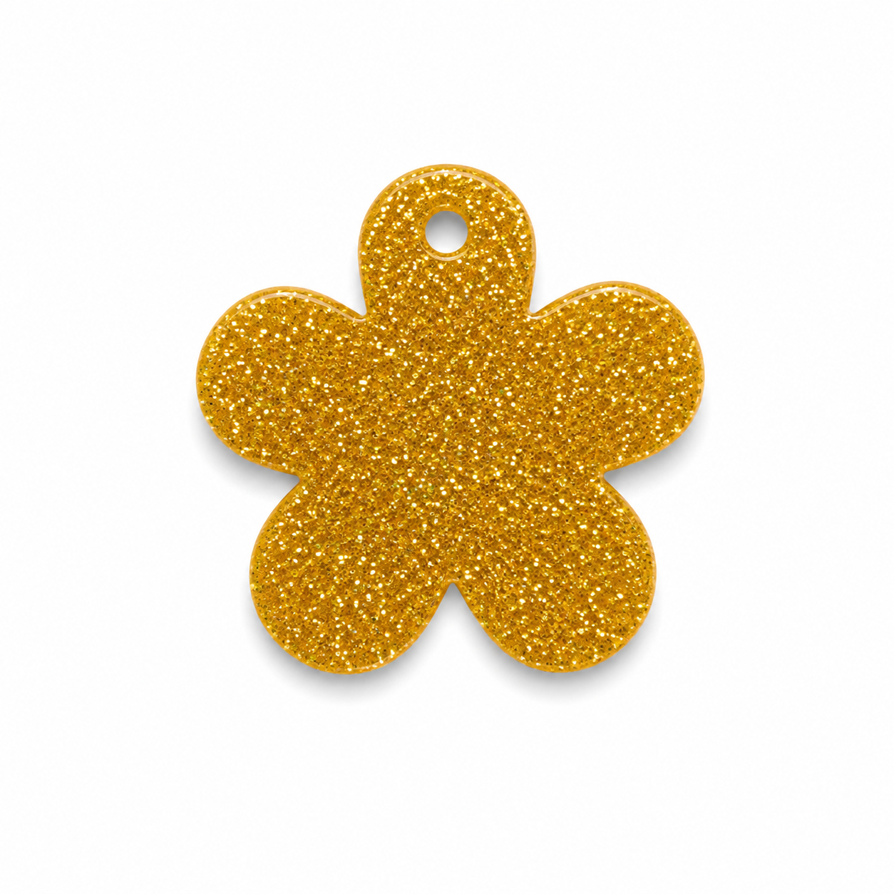 Hondentag gold glitter madelief bloem