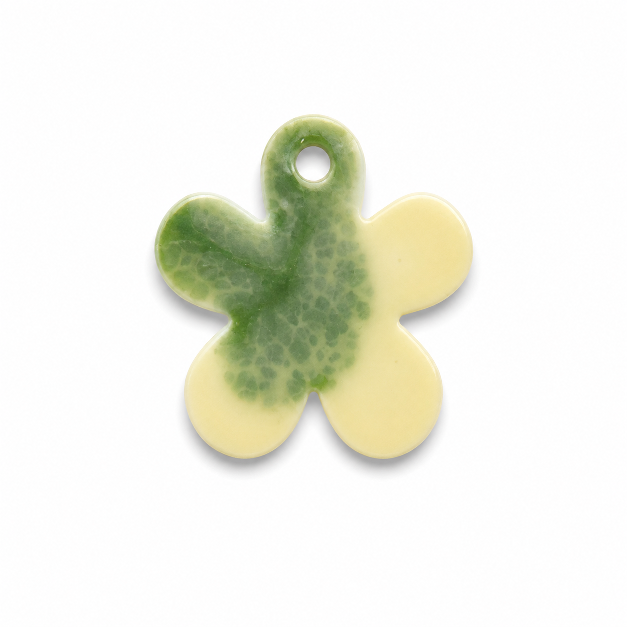 Hondentag wit/groen madelief bloem
