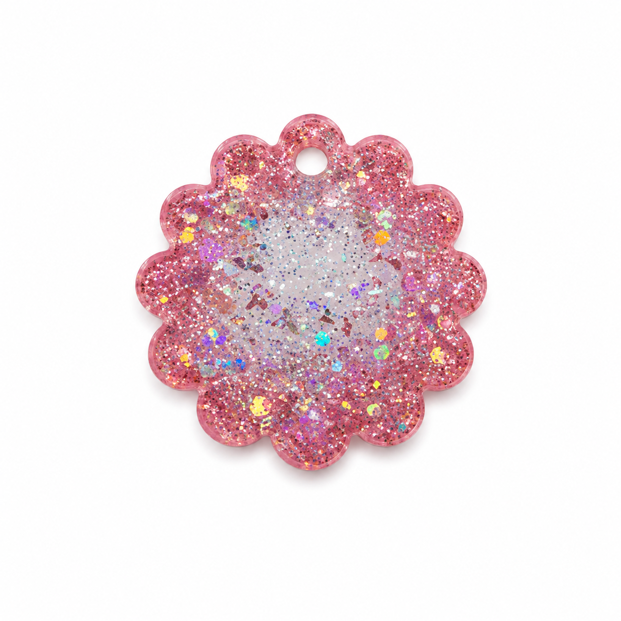 Hondentag roze glitter hortensia bloem