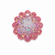 Hondentag roze glitter hortensia bloem