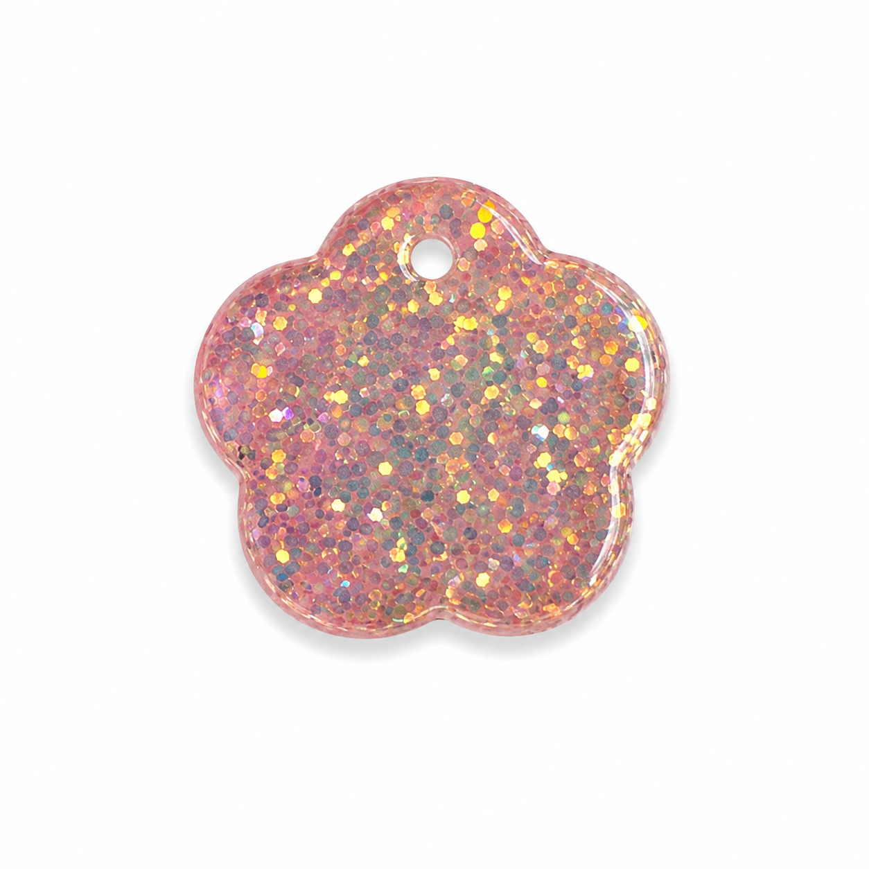 Hondentag roze glitter margriet bloem