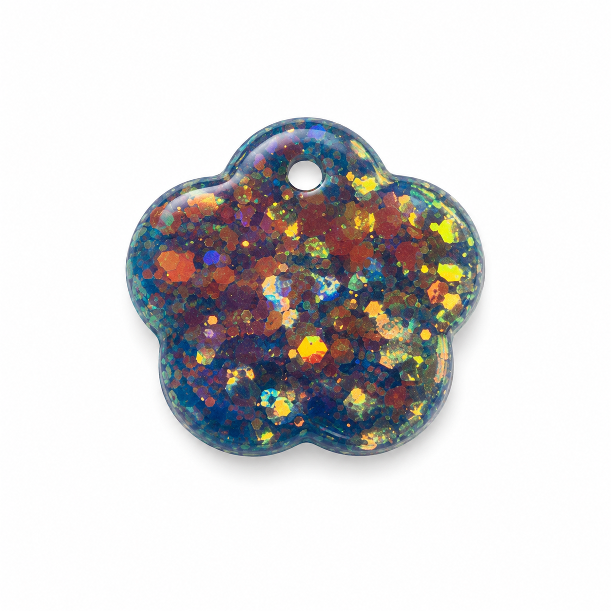Hondentag multi color blue sparkle margriet bloem