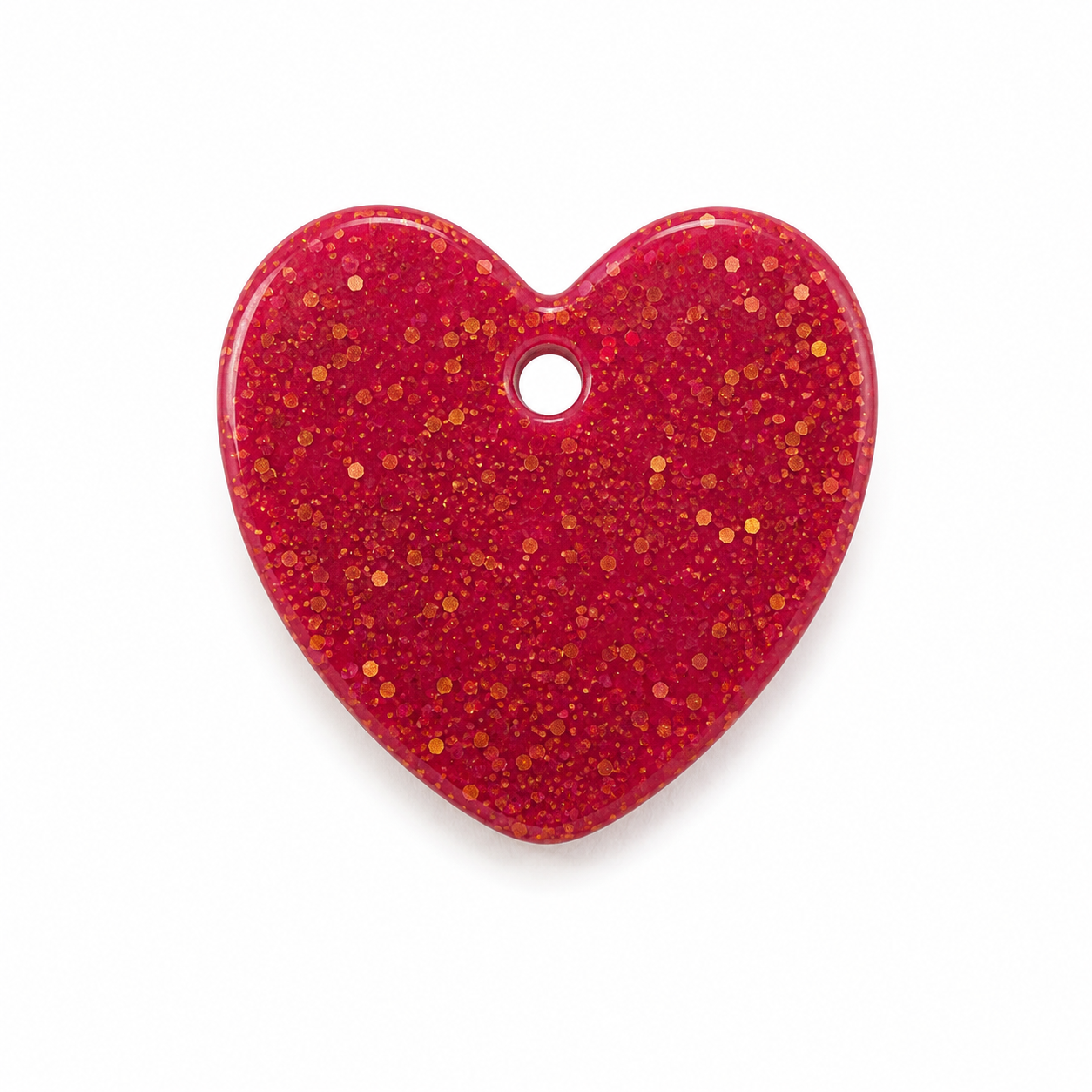 Hondentag glitter rood hartje mini
