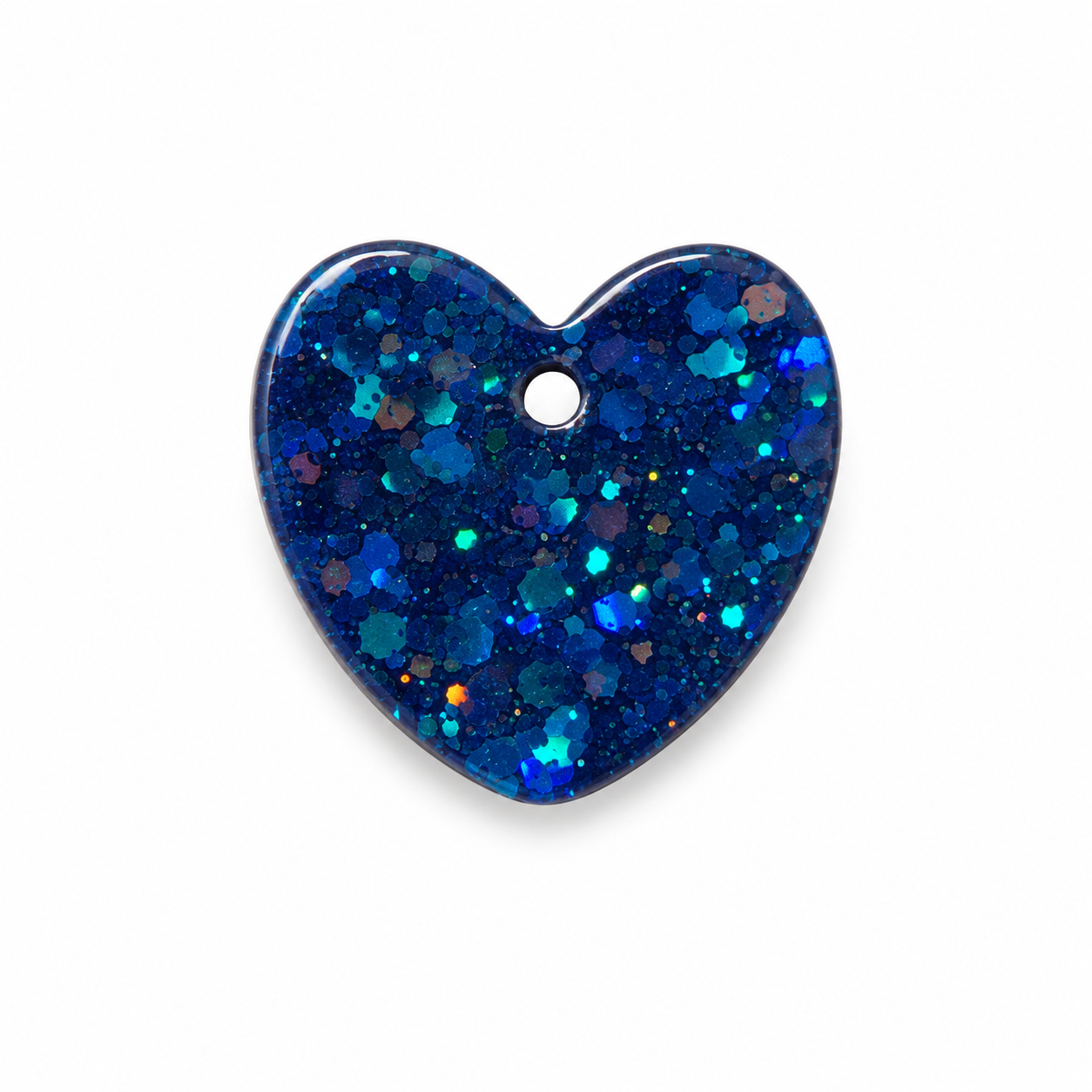 Hondentag glitter bleu hartje MINI