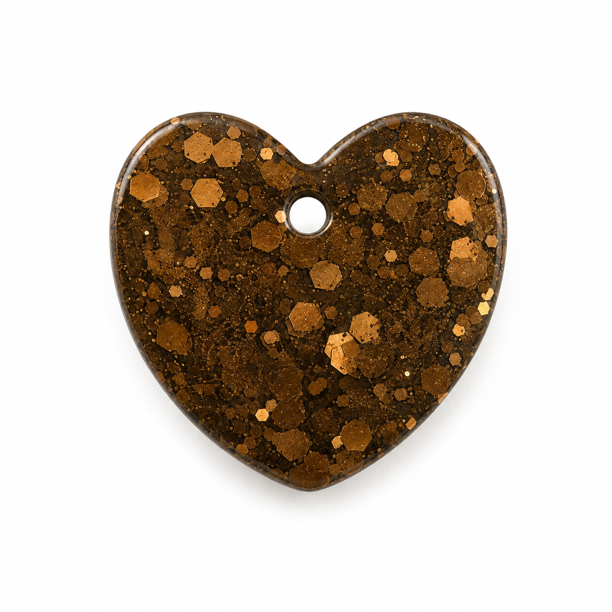 Hondentag glitter brownie hartje mini