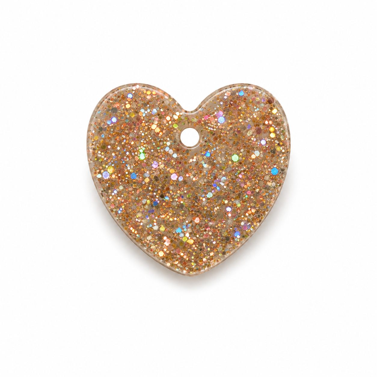 Hondentag glitter rainbow gold hartje MINI