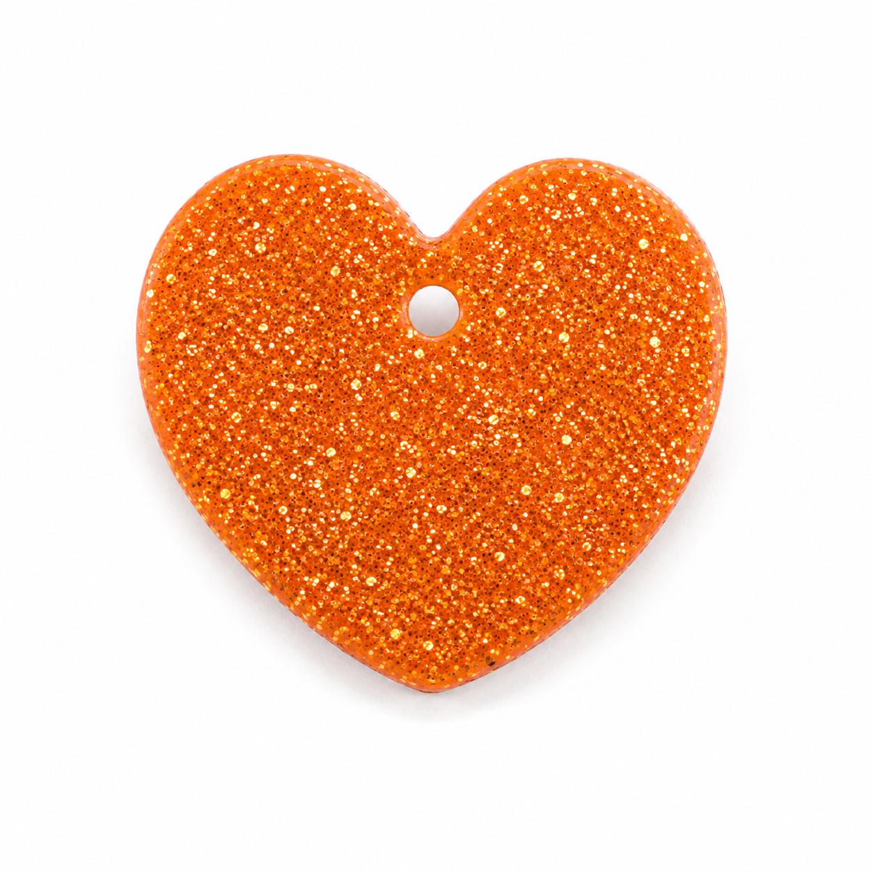 Hondentag glitter oranje hartje MINI