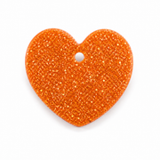 Hondentag glitter oranje hartje mini