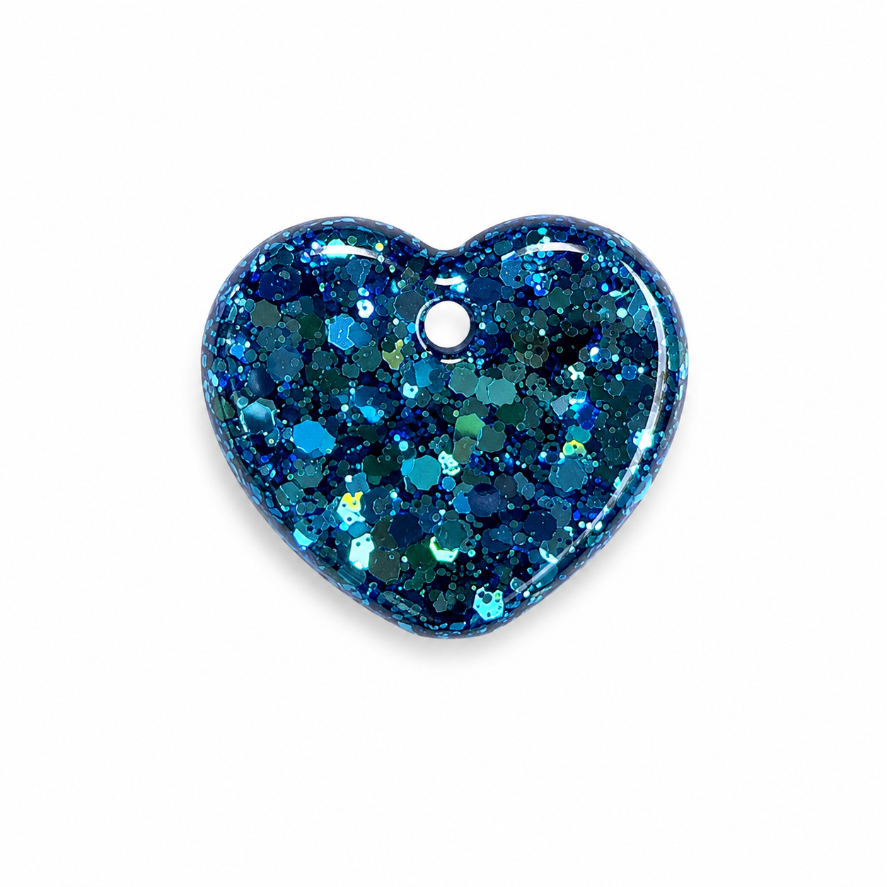 Hondentag glitter blue hartje