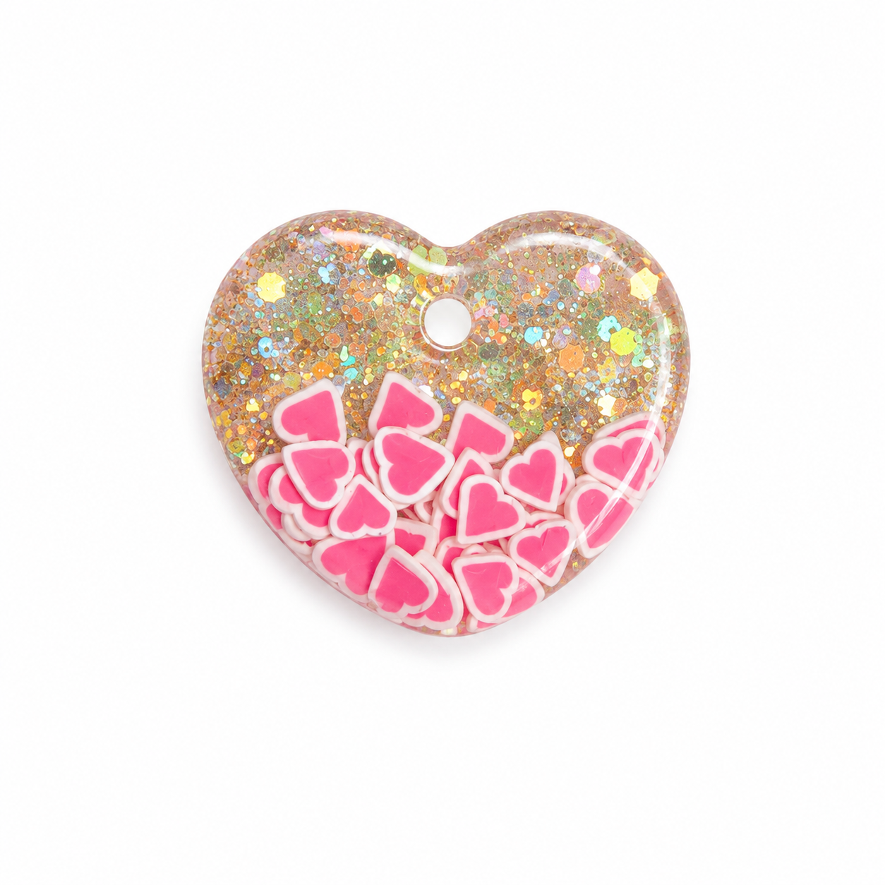Hondentag glitter hartjes drop hartje