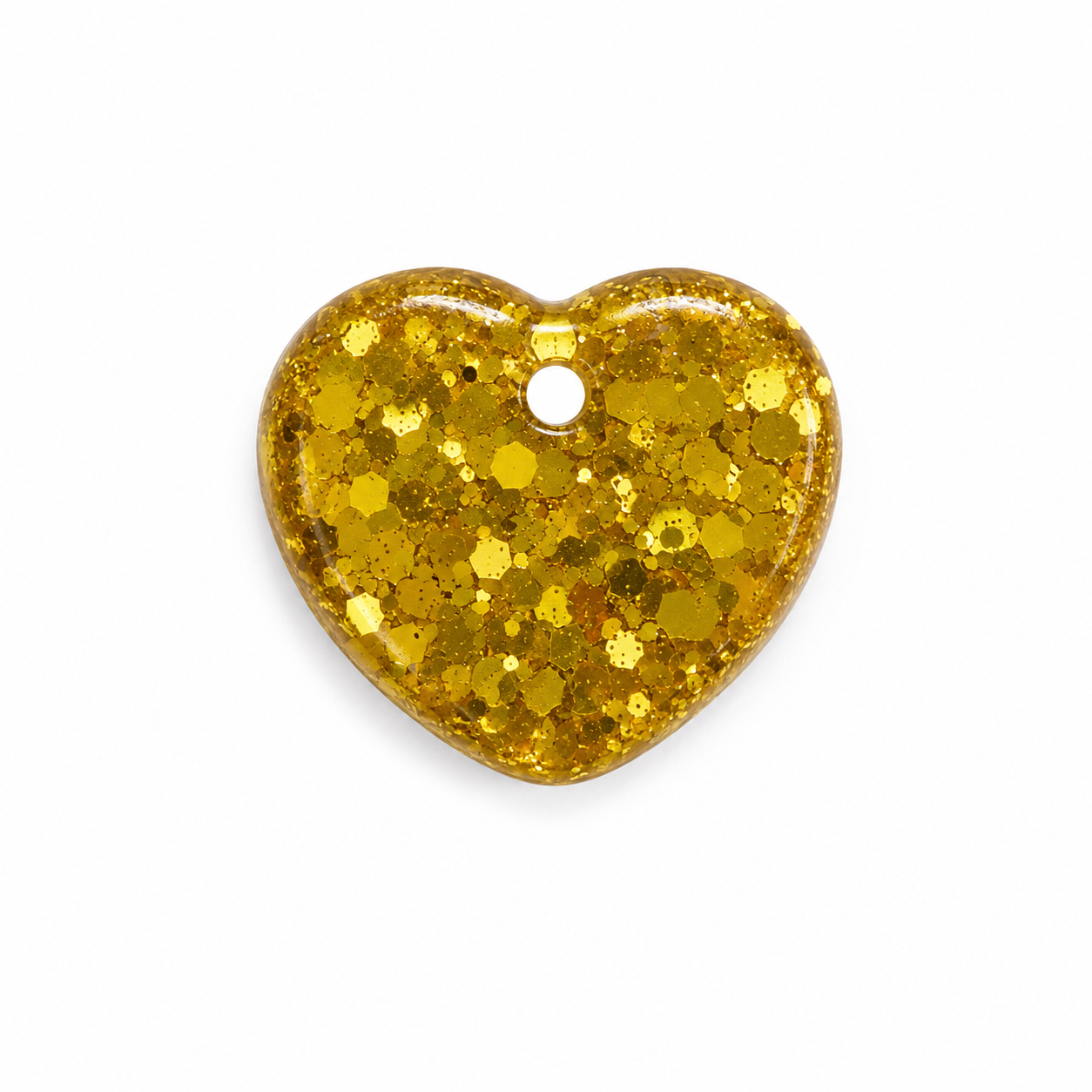 Hondentag glitter gold hartje