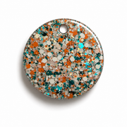 Hondentag glitter oranje blauw wit cirkel