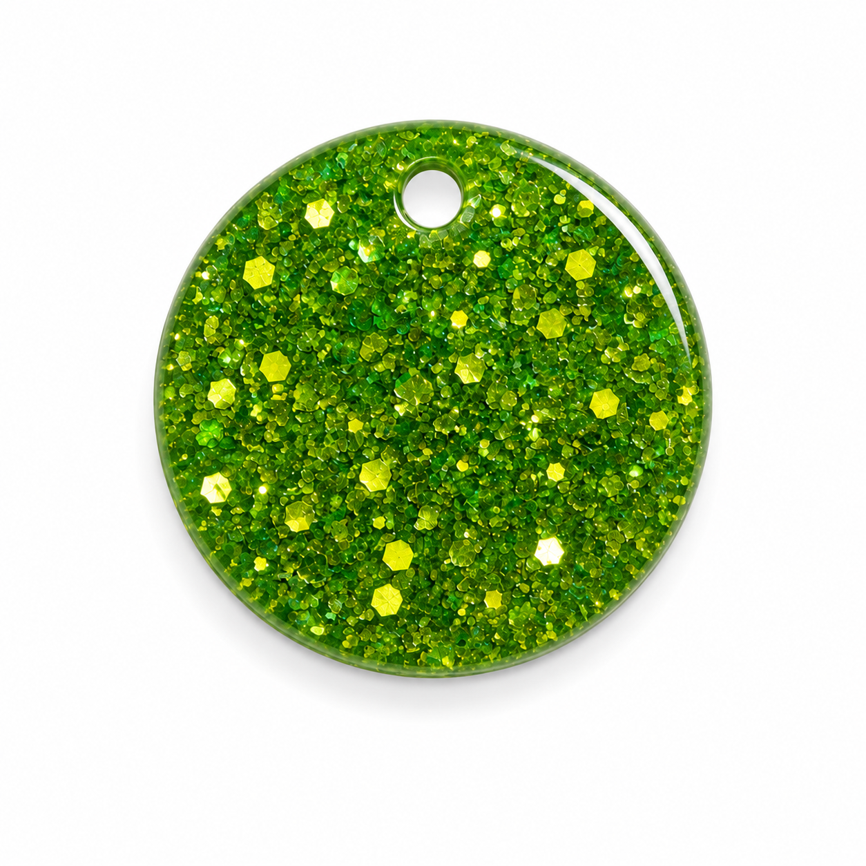 Hondentag glitter groen cirkel