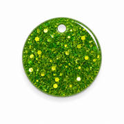Hondentag glitter groen cirkel