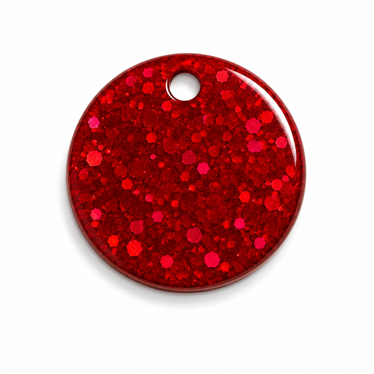 Hondentag glitter rood cirkel