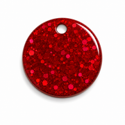 Hondentag glitter rood cirkel