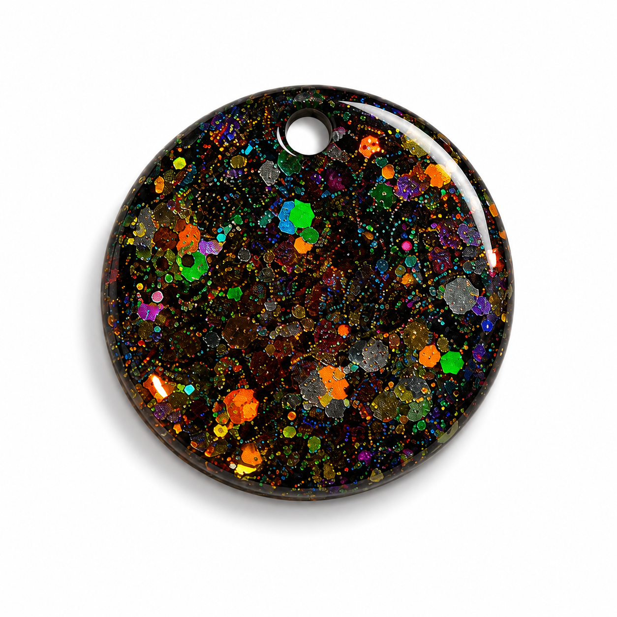 Hondentag glitter galaxy cirkel