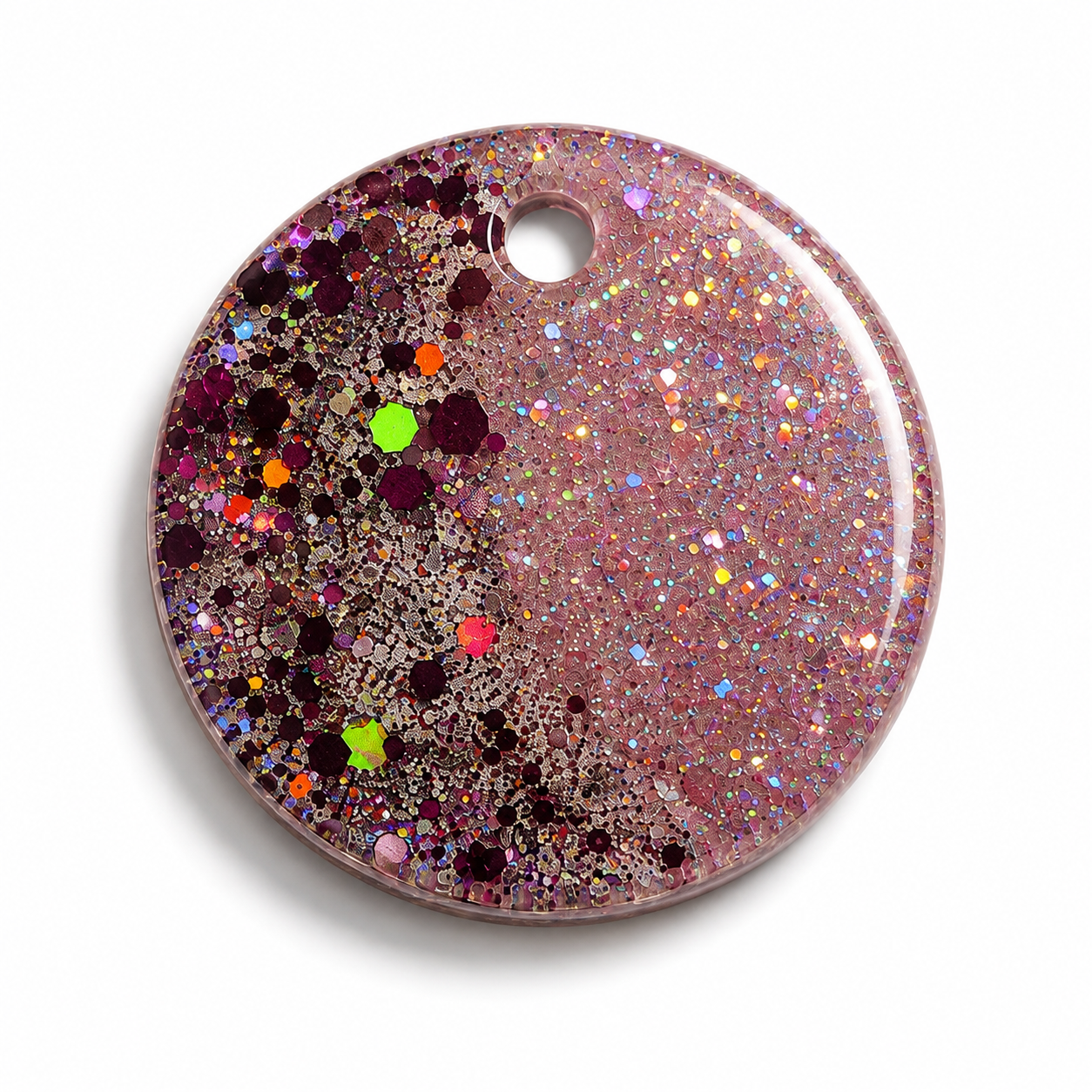 Hondentag glitter pink yinyang cirkel