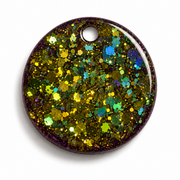 Hondentag glitter groen galaxy cirkel