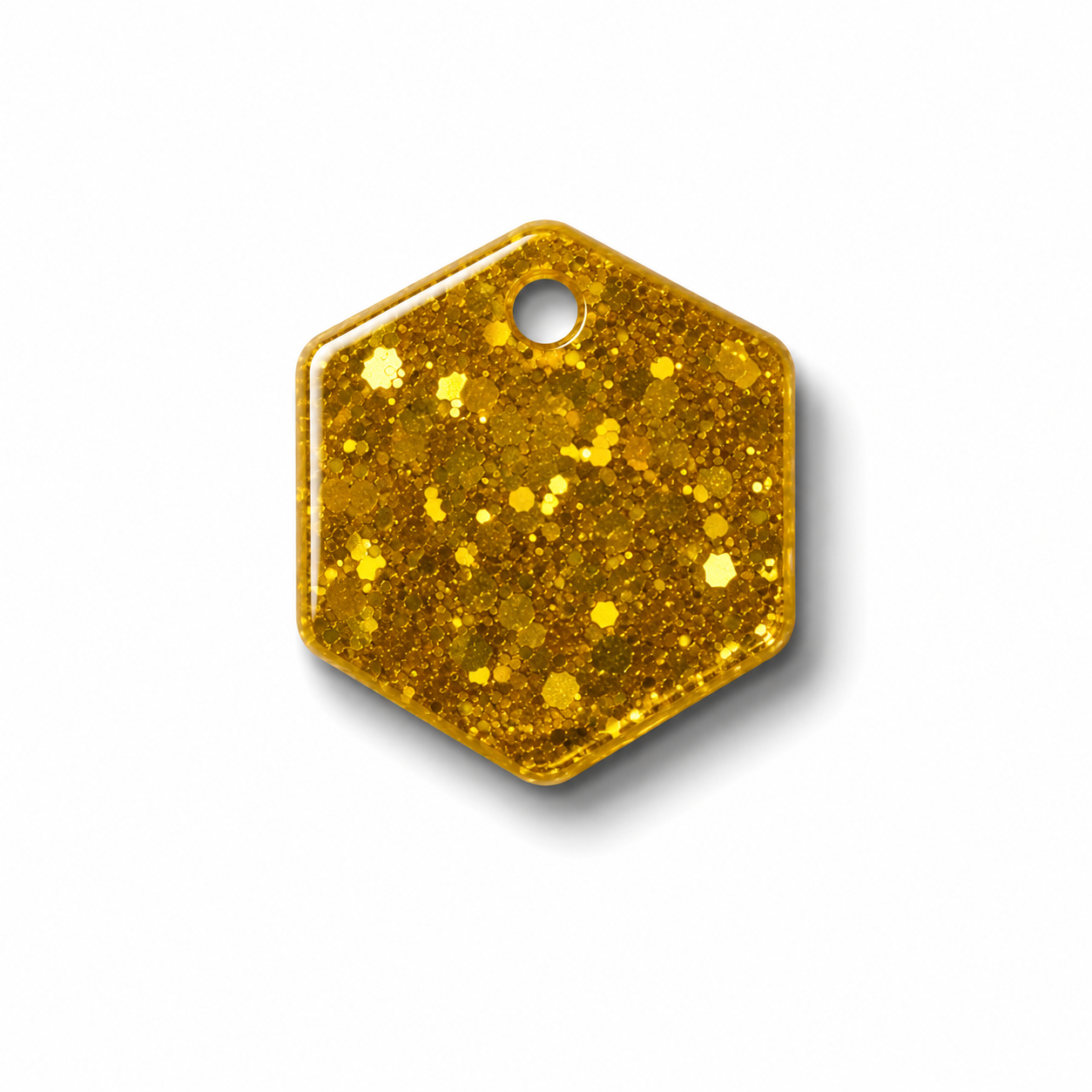 Hondentag goud glitter Hexagon