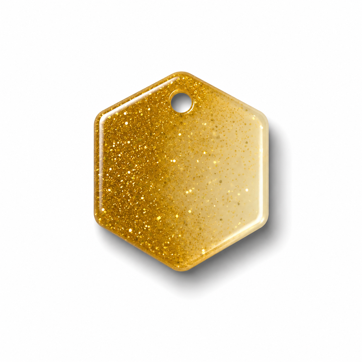 Hondentag parlemoer en goude glitter HexagonTag