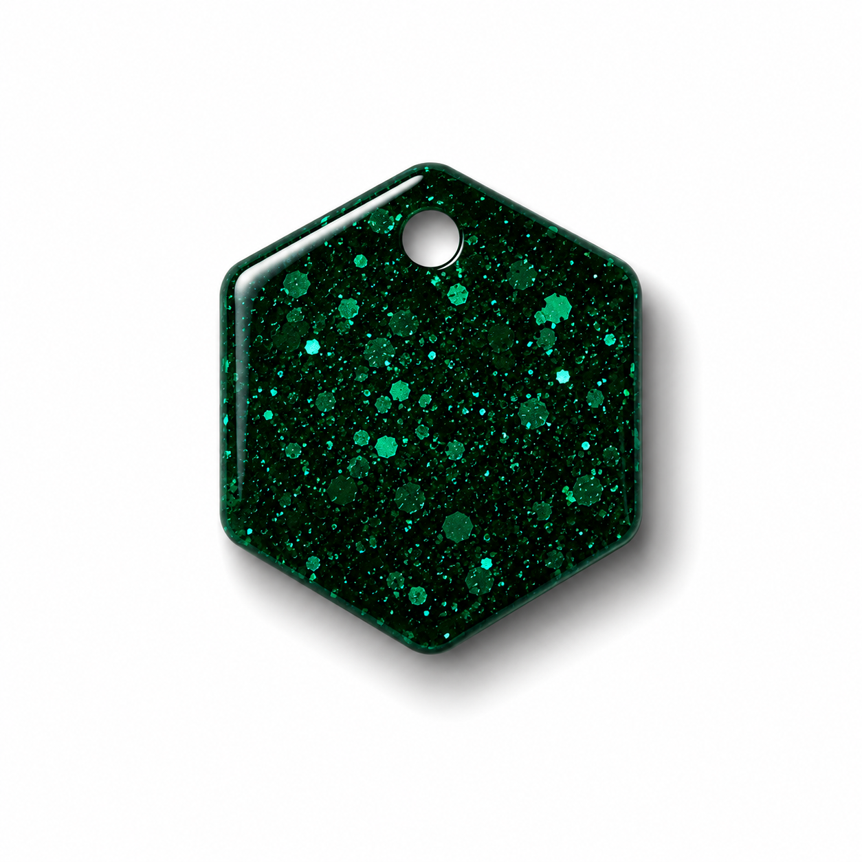 Hondentag groen glitters Hexagon