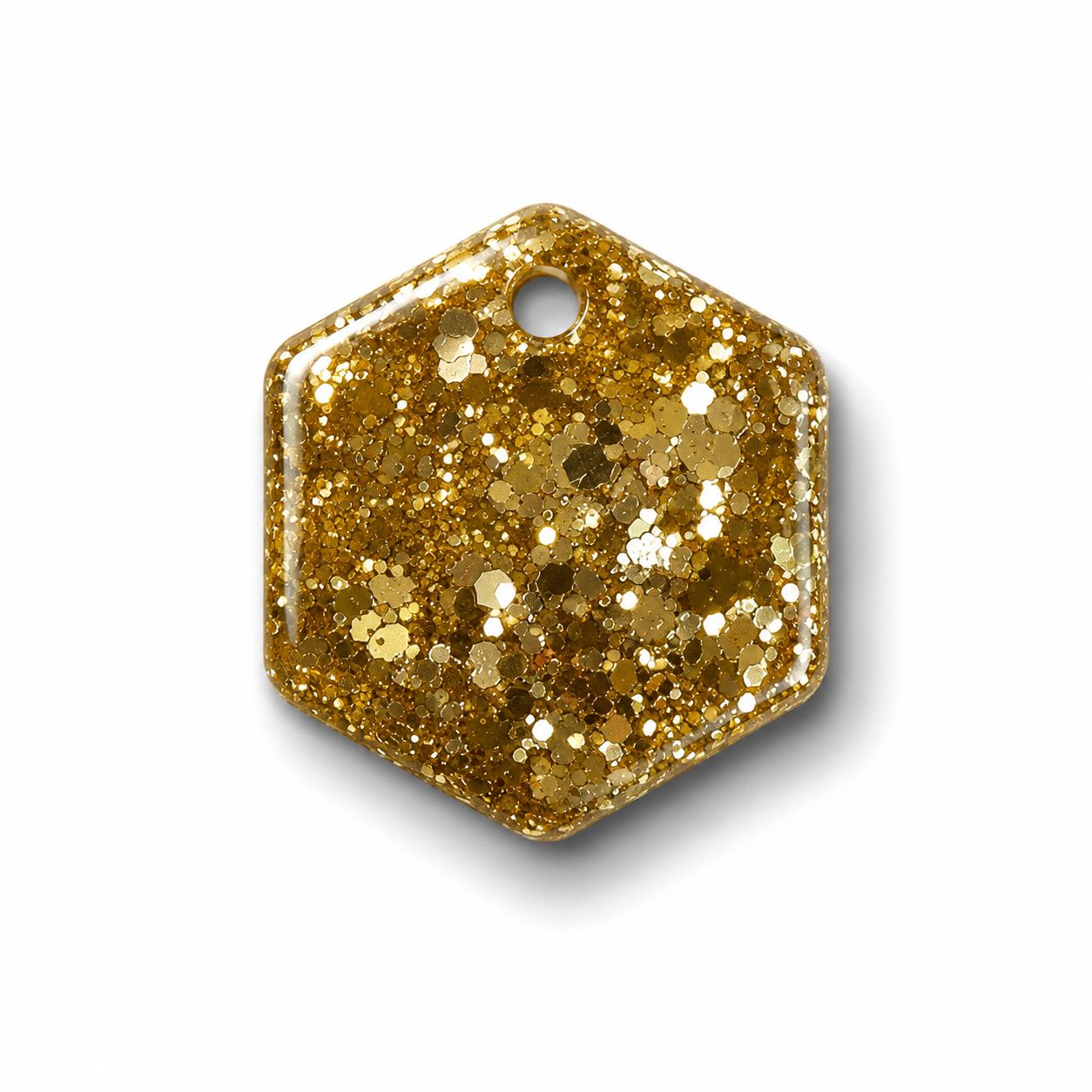Hondentag goude glitters Hexagon