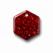 Hondentag rood glitters Hexagon