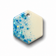 Hondentag wit blauw glitters Hexagon