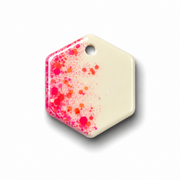 Hondentag wit roze glitters Hexagon