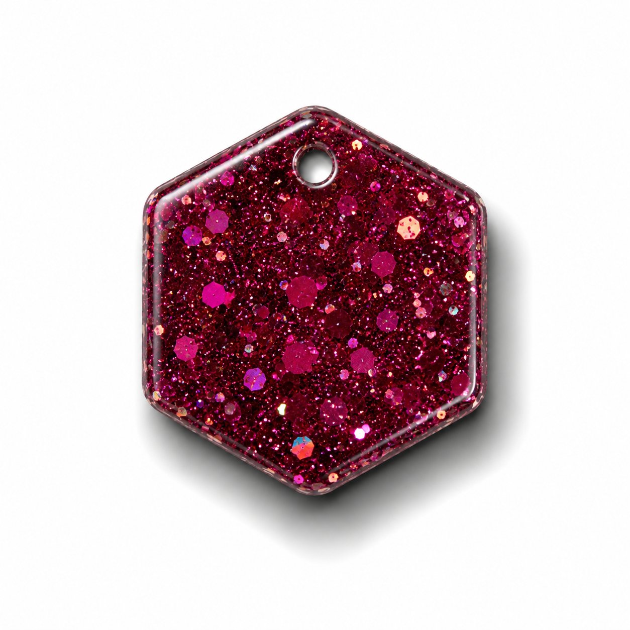 Hondentag roze glitters Hexagon