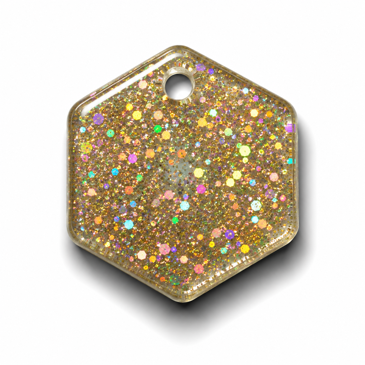 Hondentag glitter Hexagon