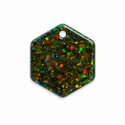 Hondentag groen glitter Hexagon