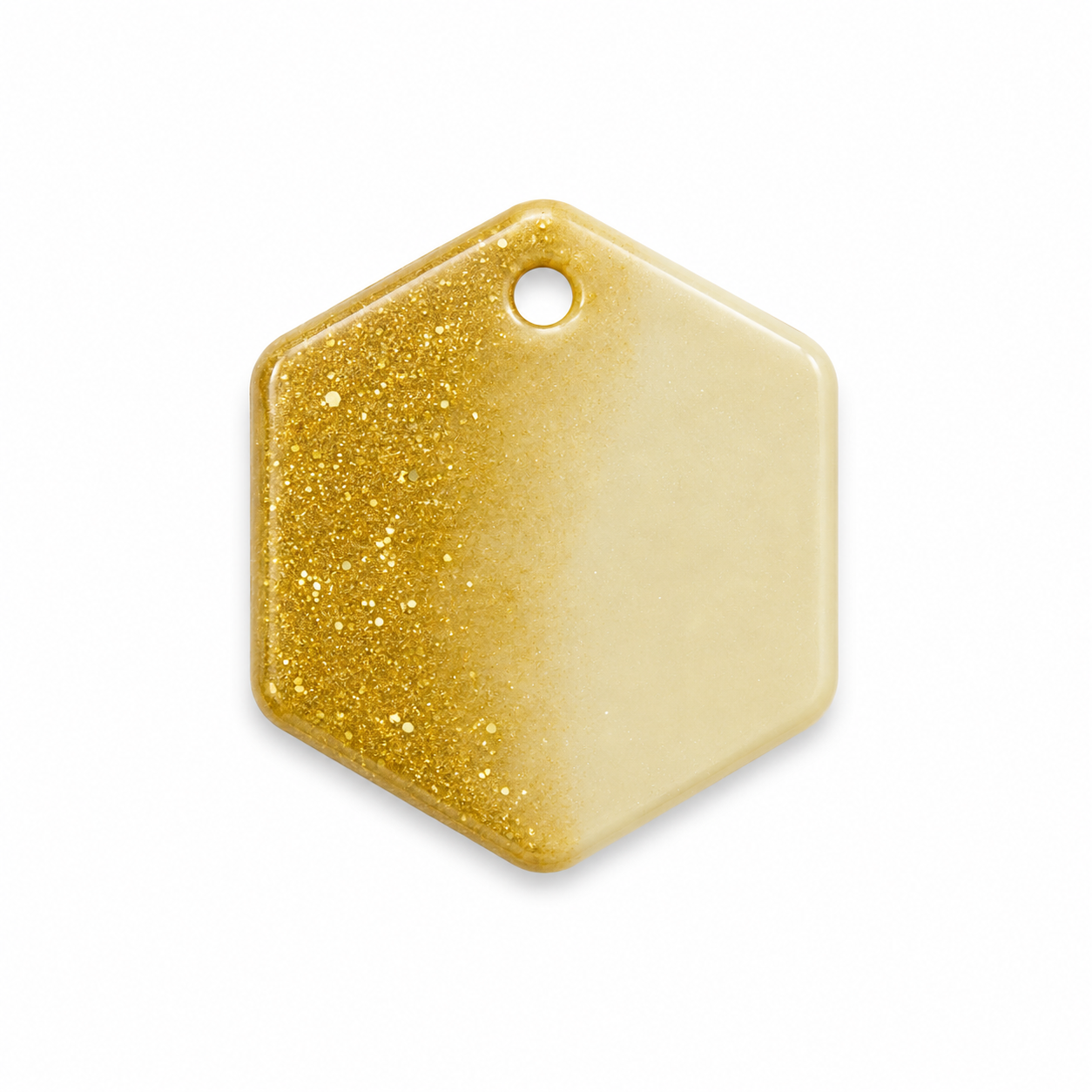 Hondentag Metallic wit goud Hexagon