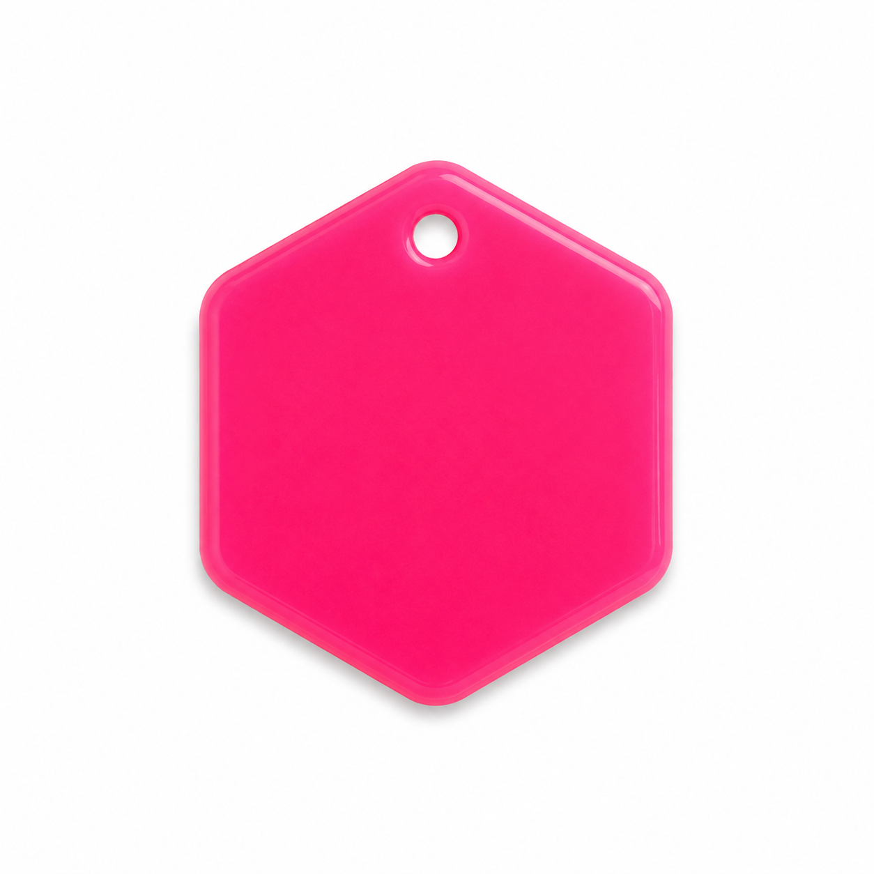Hondentag Fluor roze Hexagon
