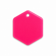 Hondentag Fluor roze Hexagon