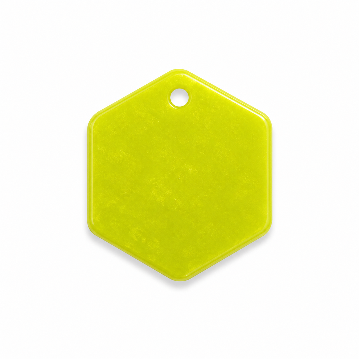 Hondentag Metallic geel Hexagon