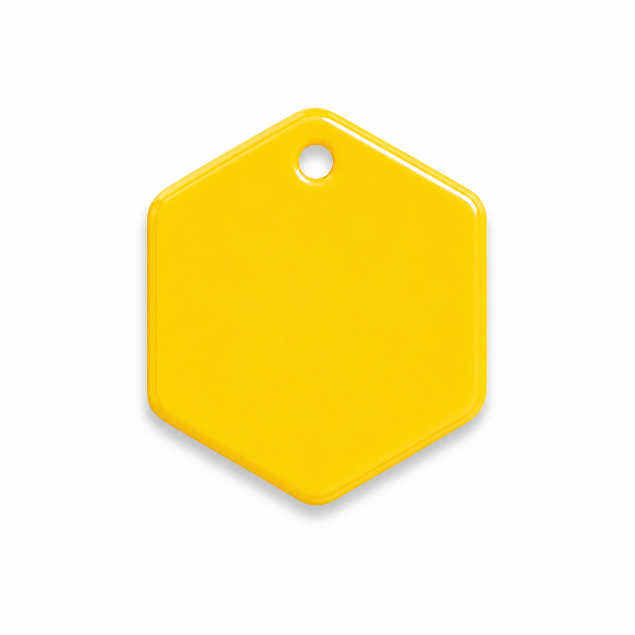 Hondentag geel Hexagon